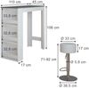 Bartisch-Set Repose Weiß/Anthrazit 45 x 110 cm mit 2 Barhockern Vicco Bild 2