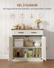 Küchenschrank, Sideboard mit 1 Schublade, Aufbewahrungsschrankmit 2 Türen, Verstellbare Einlegeböden, Landhausstil, Küche, Wohnzimmer, 40 x 80 x 80 cm, Vintageweiß-Honigbraun Bild 4