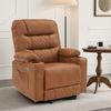 M MCombo Relaxsessel mit Liegefunktion, Fernsehsessel elektrisch verstellbar, TV Sessel, Recliner Chair, atmungsaktiver Kunstleder, USB & Getränkehalter, Wohnzimmer, Braun 7033 Bild 2