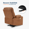 M MCombo Relaxsessel mit Liegefunktion, Fernsehsessel elektrisch verstellbar, TV Sessel, Recliner Chair, atmungsaktiver Kunstleder, USB & Getränkehalter, Wohnzimmer, Braun 7033 Bild 3