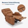 M MCombo Relaxsessel mit Liegefunktion, Fernsehsessel elektrisch verstellbar, TV Sessel, Recliner Chair, atmungsaktiver Kunstleder, USB & Getränkehalter, Wohnzimmer, Braun 7033 Bild 4