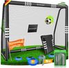 KESSER® Fußballtor mit Polsterung, Erdhaken, Luftpumpe & Hüttchen, Stahlrahmen schwarz, 240x160 cm Bild 5