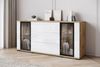 Home affaire Sideboard modernes Design mit Glaseinsätzen und 3 Schubladen, Breite 150 cm (1 St), Grifflose Fronten mit Push-to-Open, höhenverstellbare Einlegeböden Bild 4
