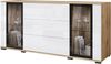 Home affaire Sideboard modernes Design mit Glaseinsätzen und 3 Schubladen, Breite 150 cm (1 St), Grifflose Fronten mit Push-to-Open, höhenverstellbare Einlegeböden Bild 2