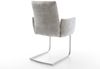 Freischwinger Jova-Flex mit Armlehnen Chenille Silbergrau Freischwinger rund Edelstahl Taschenfederkern Bild 5
