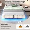 Furnishings Home Polsterbett hydraulisches Doppelbett mit Stauraum + LED-Licht (Set, Bett, Hydraulisch anhebbarer Bettstauraum), Hausbett, mit Bettkasten, Leinen, 140x200 cm Bild 3