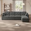 L-förmiges Ecksofa 281 x 132 x 86 cm in Grau – Schlafsofa mit Stauraum, Samtbezug und Aufbewahrungstasche Bild 2