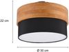 LED Deckenleuchte Holzlampe mit Stoffschirm Schwarz, Ø 30cm Bild 4