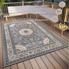 Hanse Home Kadi In- & Outdoor Teppich Orientalisch – Orient Flachgewebe, Orientalisches Design Klassisch, ÖKO-TEX Wetterfest & UV-beständig für Balkon, Terrasse, Garten – Grau Creme, 160x235 cm Bild 3