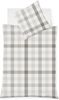 Fleuresse Lech Edelflanell Bettwäsche 155x220 Karo beige silber weiß 603742-27 Bild 3