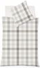 Fleuresse Lech Edelflanell Bettwäsche 155x220 Karo beige silber weiß 603742-27 Bild 4