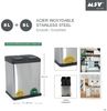 MSV Mülleimer Mülltrennsystem 16 L (2x8 Liter) mit Inneneimer große Abfallbehälter Abfalleimer Treteimer Edelstahl Bild 3