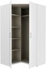 Forte ECONOBOX 2 Eckkleiderschrank 115 120, 2-türiger Drehtürenschrank, Holzwerkstoff, Weiß, 116,8 cm breit, 210,5 cm hoch, 116,8 cm tief Bild 4