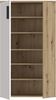 Forte BOOTS Schuhschrank 70, Skandi Stil Schuhschrank, 2-türig, Holzwerkstoff, Flur, Artisan Eiche Holzdekor, Weiß, 68,9 cm breit x 120,4 cm hoch x 34,1 cm tief Bild 4