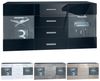Sideboard Kommode Bari V1, Korpus in Schwarz matt / Front in Grau Hochglanz (139 x 72 x 35) Bild 3