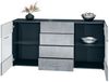 Sideboard Kommode Bari V1, Korpus in Schwarz matt / Front in Grau Hochglanz (139 x 72 x 35) Bild 2