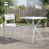 CLP Gartenmöbel-Set Vela mit 4 Stapelstühlen und quadratischen Esstisch 72x72 cm,weiß Bild 2