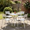 CLP Gartenmöbel-Set Vela mit 4 Stapelstühlen und quadratischen Esstisch 72x72 cm,weiß Bild 3