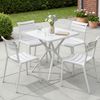 CLP Gartenmöbel-Set Vela mit 4 Stapelstühlen und quadratischen Esstisch 72x72 cm,weiß Bild 4