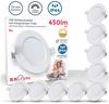 B.K.Licht LED Einbaustrahler Bad Einbauleuchten 9er Set Ultra-flach Ø115x30mm 230V Weiß - BKL1274, LED fest integriert, Warmweiß, 9 Badezimmer-Einbausprots Decke IP44 230V 6W 450 Lumen 3000K Warmweiß Bild 2