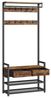 Vasagle Garderobenständer mit Schuhbank, Garderobe, Schuhaufbewahrung, 2 Schubladen aus Stoff, 10 Haken, 6 seitliche Haken, 30 x 80,4 x 181,6 cm, vintagebraun-tintenschwarz-429B01 von Songmics Bild 4