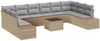 vidaXL Gartensofa-set mit Kissen 10 pcs Beige und Hellgrau Polyrattan 3355919 Bild 2
