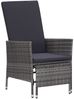 vidaXL 3-tlg. Garten-Lounge-Set mit Kissen Poly Rattan Grau 3059373 Bild 2