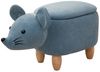 SVITA Kinderhocker Tierhocker, mit Stauraum, Sitzhocker, Sitztruhe, Maus Blau Bild 2