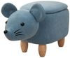 SVITA Kinderhocker Tierhocker, mit Stauraum, Sitzhocker, Sitztruhe, Maus Blau Bild 3