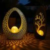 2x LED Solarleuchte, bronze gold, Baum, H 27,5 cm Bild 3