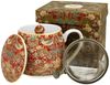 DUO ART GALLERY Fassbecher 430 ml STRAWBERRY THIEF RED mit Teesieb, New Bone China Porzellan Bild 3