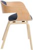 Besucherstuhl LONDON Stoff - 73x49x46cm, Natur/Blau Stoff Holz Gestell Konferenzstuhl Wartezimmerstuhl Bild 4