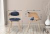 Besucherstuhl LONDON Stoff - 73x49x46cm, Natur/Blau Stoff Holz Gestell Konferenzstuhl Wartezimmerstuhl Bild 2