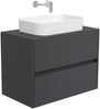 Badmöbel Taifun 80cm mit rechteckigem Aufsatzwaschbecken grafit : Grafit Bild 3