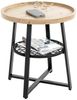 Beistelltisch >54461< in eiche, schwarz, MDF, Metall, PVC - 55x50cm (HxD) Bild 4