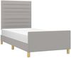Bettgestell mit Kopfteil Hellgrau 90x200 cm Stoff [3125106] Bild 3