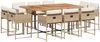 vidaXL 11-tlg. Garten-Essgruppe mit Kissen Beige Poly Rattan 3278163 Bild 2