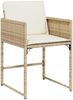 vidaXL 11-tlg. Garten-Essgruppe mit Kissen Beige Poly Rattan 3278163 Bild 4