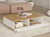 Vente-unique - LOTULA Couchtisch Holz, Platte BeigeWeiß - B 60 cm x H 28,6 cm x L 90 cm Bild 5