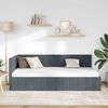 vidaXL Eckbettgestell mit Kopfteil Dunkelgrau 90 cm x 200 cm Samt 42016308 Bild 2