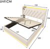 Polsterbett 140x200 cm mit Matratze, Bettkasten, LED, USB-C, PU in Weiß Bild 5