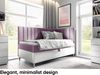 MEBLINI Kinderbett mit Bettkasten MAYA 3 80x200 Rechts – H3/Lila Samt Gepolstert Einzelbett mit Matratze - Polsterbett mit Stauraum - Bett mit Kopfteil – Stauraumbett Bild 2