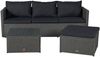 Loungeset Manila Gartenlounge Ecksofa mit Tisch + Hocker Polyrattan Grau-Mix Bild 4