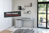 bümö Schreibtisch H-Serie höhenverstellbar, Tischplatte 140 x 67,2 cm in Asteiche, Gestell in silber, HS6-14-R-S Bild 5