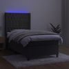 vidaXL Boxspringbett mit Matratze & LED Dunkelgrau 90x190 cm Samt 3139716 Bild 3