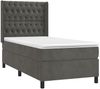 vidaXL Boxspringbett mit Matratze & LED Dunkelgrau 90x190 cm Samt 3139716 Bild 4
