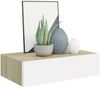 vidaXL Wandmontiertes Schubladenregal Eiche und Weiß 40 x 23,5 x 10 cm MDF 330249 Bild 3