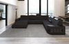 Stoff Wohnlandschaft Wave XL Materialmix - Mikrofaserstoff - Schwarz-Schwarz - Rechts Bild 4