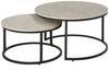 HOMCOM Couchtisch Runder Kaffeetisch (Satztisch, 2-St, Wohnzimmertisch), 78,5 x 78,5 x 46,5 cm, Grau Bild 5
