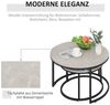 HOMCOM Couchtisch Runder Kaffeetisch (Satztisch, 2-St, Wohnzimmertisch), 78,5 x 78,5 x 46,5 cm, Grau Bild 3